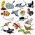 CONJUNTO DE 16 ANIMAIS MARINHOS TOYMANY FIGURAS DE ANIMAIS OCEANO REALISTAS - Imagem 1
