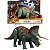TRICERATOPS MATTEL 2022 VERDE E MARROM ROAR STRIKERS JURASSIC WORLD DOMINION RUGE E ATACA - Imagem 1