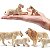 CONJUNTO DE 6 LEÕES BRANCOS TOYMANY FIGURAS DE FELINOS REALISTAS MINIATURAS COLECIONÁVEIS - Imagem 2