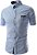 Camisa Social Slim Fit Manga Curta Estilo Frances - Imagem 2