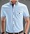 Camisa Social Slim Fit Manga Curta Estilo Britânico - Imagem 2