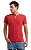 Camiseta henley portuguesa manga curta vermelho off - Imagem 2