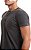 Camiseta henley portuguesa manga curta preto destonado - Imagem 3