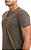 Camiseta henley portuguesa manga curta verde musgo - Imagem 3