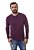 Camiseta henley portuguesa manga longa vinho - Imagem 1