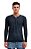 Camiseta henley portuguesa manga longa azul - Imagem 1
