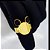 Anel ajustável Mickey aço banhado ouro 18k - Imagem 1