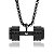COLAR COM PINGENTE HALTER PRETO AÇO INOXIDÁVEL - Imagem 1
