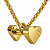 Colar com pingente halter de coração Dourado - Imagem 1