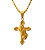 Colar com pingente crucifixo proteção banhado a ouro - Imagem 1