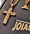 Colar com pingente crucifixo 3D banhado a ouro - Imagem 3