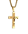 Colar com pingente crucifixo 3D banhado a ouro - Imagem 1