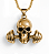 COLAR CAVEIRA HALTER BANHADO A OURO - Imagem 1