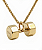 COLAR COM PINGENTE HALTER DECAGONAL BANHADO A OURO - Imagem 1
