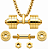 COLAR COM PINGENTE HALTER ELITE DESMONTAVEL BANHADO A OURO - Imagem 1