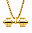 COLAR COM PINGENTE HALTER ELITE DESMONTAVEL BANHADO A OURO - Imagem 2