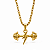 COLAR COM PINGENTE RAIO DUMBELL BANHADO A OURO - Imagem 2