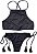 Biquíni Cropped Preto Poá Luana - Imagem 1