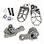 Kit Pedaleiras com Suporte Regulável Crf 250 F Inox + Pinos e Molas - Imagem 1