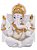Ganesha em Marmorite Branco e Dourado - Imagem 1