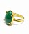 Anel Folheado a ouro Pedra oval Verde Bandeira n13 - Imagem 3