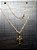 Colar Banhado a ouro com pingente cruz de strass preto 50cm - Imagem 2