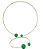 Conjunto Colar Shoker e Pulseira - Dourado / verde bandeira - Imagem 1