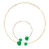 Conjunto Colar Shoker e Pulseira - Dourado / verde bandeira - Imagem 2