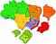 Mapa do Brasil em 3D Colorido - 38 X 38 cm - Imagem 1