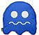 Almofada em Fibra Ghost (Blue) Dupla Face - Fantasma do Game Pac Man - Imagem 2