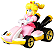 Princess Peach Standard Kart / Mario Kart - Carro Colecionável Hot Wheels (6cm) - Imagem 4