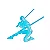 Boneco Dummy Articulado 3D para Montar - Azul Translúcido (61 pçs) - Imagem 1