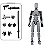 Boneco Dummy Articulado 3D para Montar - Cinza e Preto (61 pçs) - Imagem 3