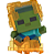 Zumbi com Ouro - Mini Mode Ovo (Spawn Egg Nether) Minecraft (5cm) - Imagem 2