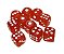 Conjunto de 10 Dados D6 - Vermelho translúcidos (lado 1cm) - Imagem 2
