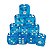 Conjunto de 10 Dados D6 - Azul Claro translúcidos (lado 1cm) - Imagem 1