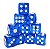 Conjunto de 10 Dados D6 - Azul Escuro translúcidos (lado 1cm) - Imagem 1