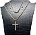 Colar Banhado a ouro com Pingente Cruz com Brilhantes 45cm - Imagem 4