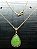 Colar Banhado a ouro com pingente Gota verde - 40cm - Imagem 2