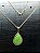 Colar Banhado a ouro com pingente Gota verde - 40cm - Imagem 4