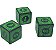 Conjunto de 3 Dados Verdes estilo Runas D6 - (lado 1,5cm) - Imagem 3
