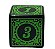 Conjunto de 3 Dados Verdes estilo Runas D6 - (lado 1,5cm) - Imagem 4
