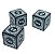 Conjunto de 3 Dados Brancos estilo Runas D6 - (lado 1,5cm) - Imagem 3