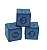 Conjunto de 3 Dados Azuis estilo Runas D6 - (lado 1,5cm) - Imagem 1