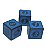 Conjunto de 3 Dados Azuis estilo Runas D6 - (lado 1,5cm) - Imagem 2