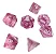 Conjunto de 7 Dados para RPG - Rosa Translucido - Imagem 1