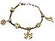 Pulseira Ajustável Dourada com Pingentes (Love You) 23cm - Imagem 2