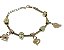 Pulseira Ajustável Dourada com Pingentes (Folhas da Sorte) 23cm - Imagem 1