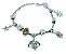 Pulseira Ajustável Prateada com Pingentes (Energia Positiva) 23cm - Imagem 1