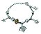 Pulseira Ajustável Prateada com Pingentes (Energia Positiva) 23cm - Imagem 2